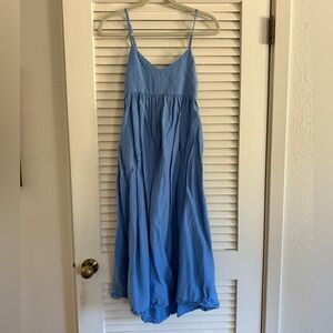 Zara Brand Oysho Linen Babydoll Midi Dress